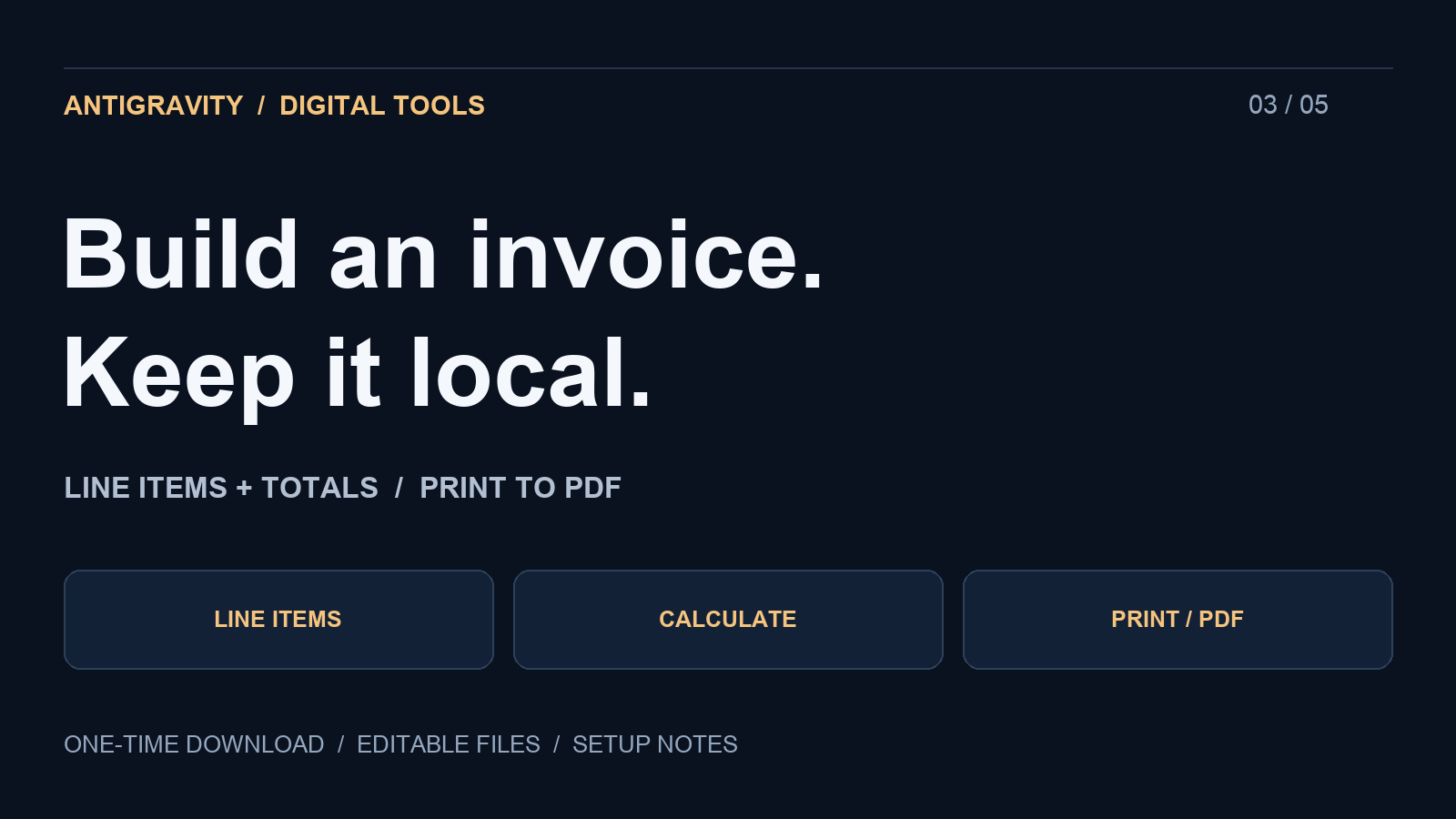 Product cover for Offline Invoice Builder — Local HTML