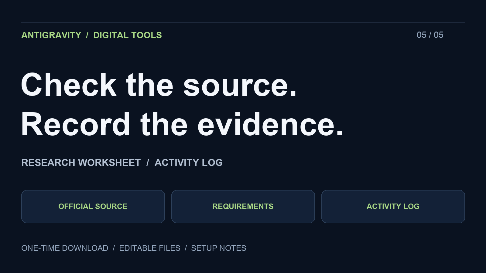 Product cover for Protocol Research Tracker — Markdown and CSV
